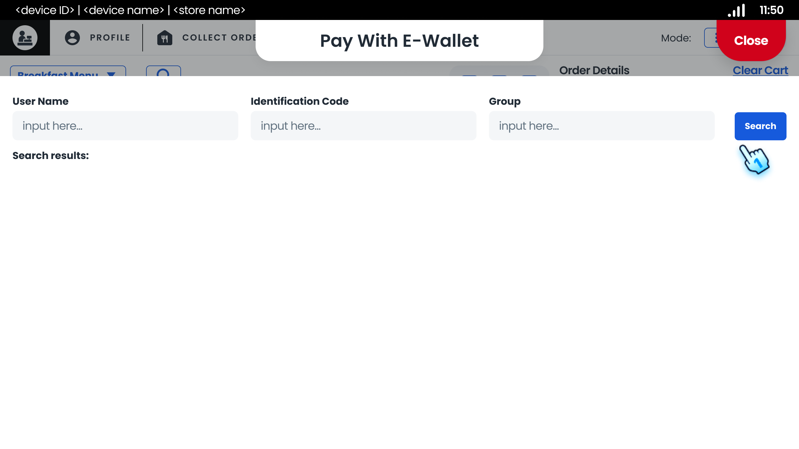 Enter keyword at given field to search