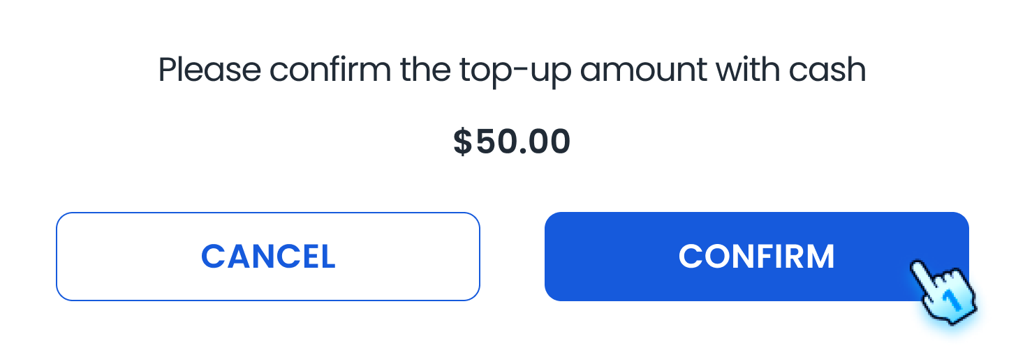 Confirm Top-up process