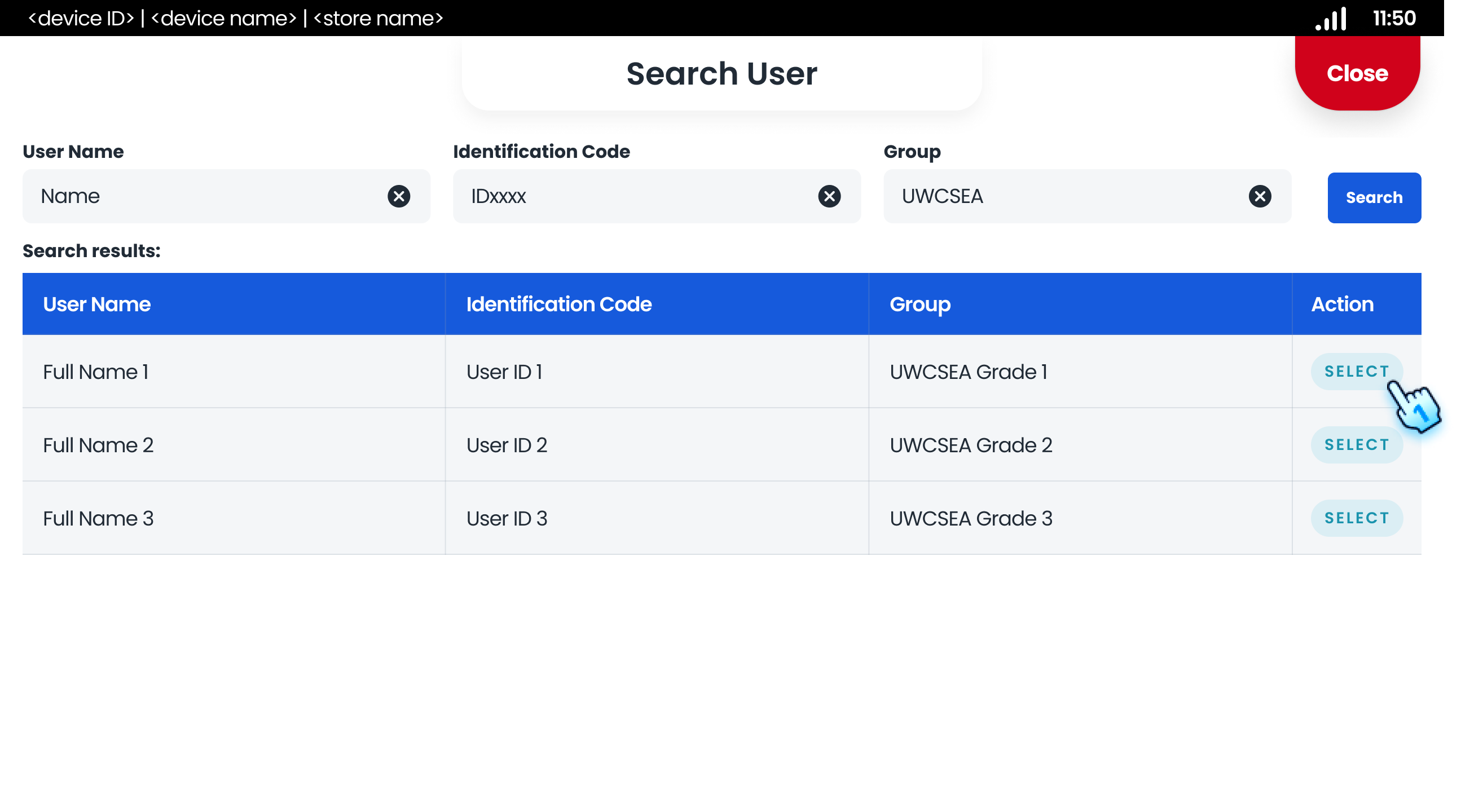 Enter keyword for any given field to search adn Select a Customer
