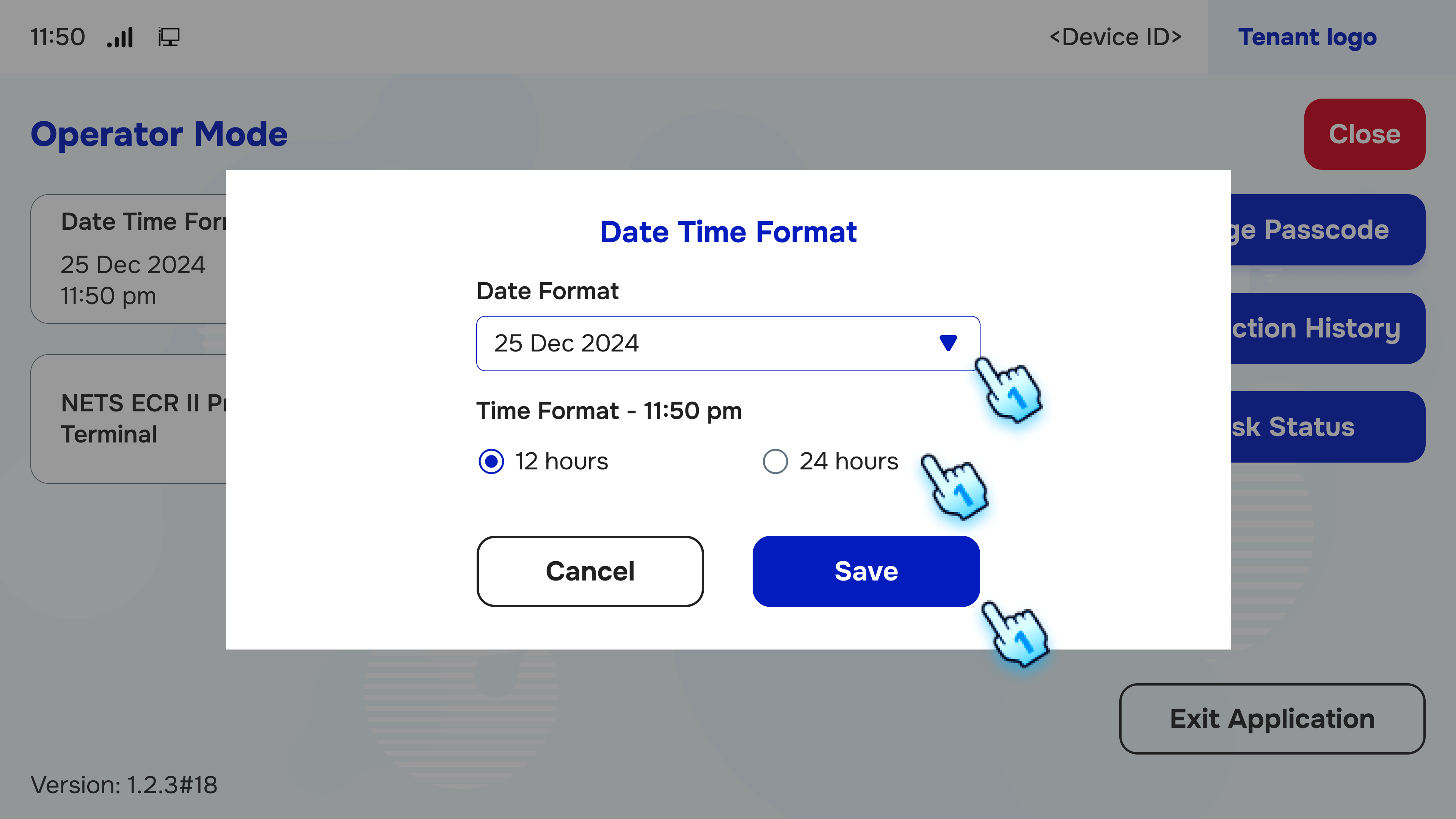 Config Date Time forrmat