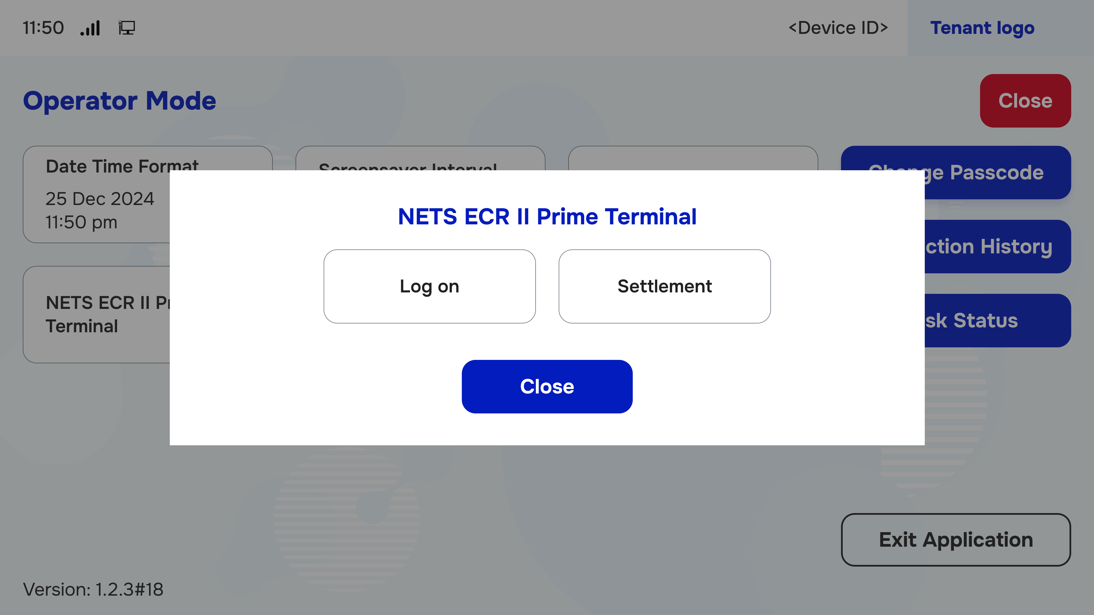 Click to Logon or Settlement to process the action