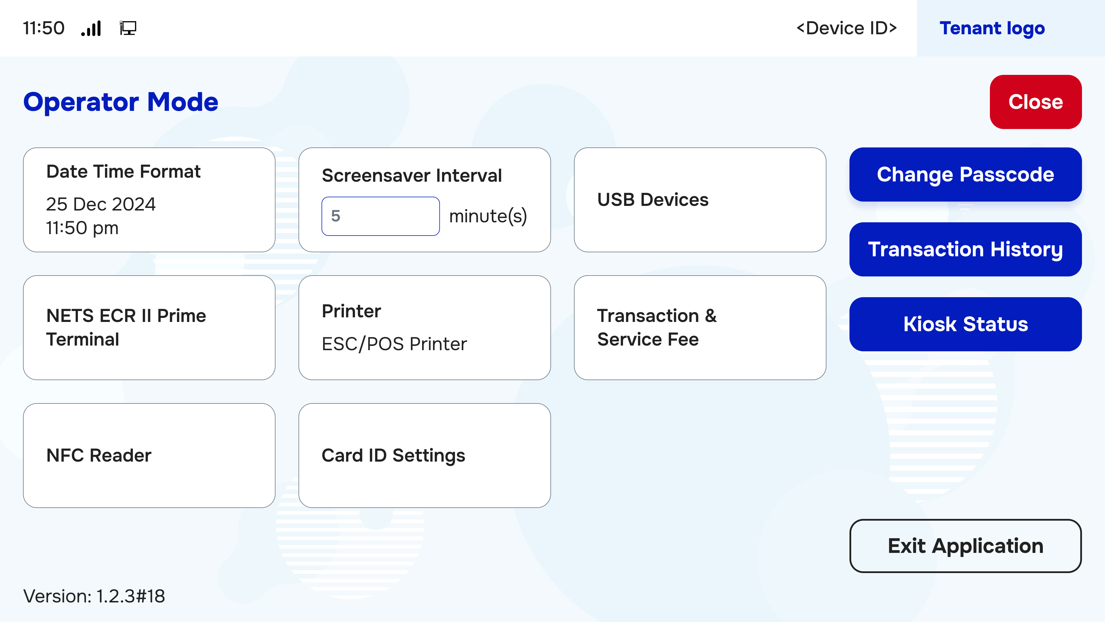 Login successful and Select topic to config