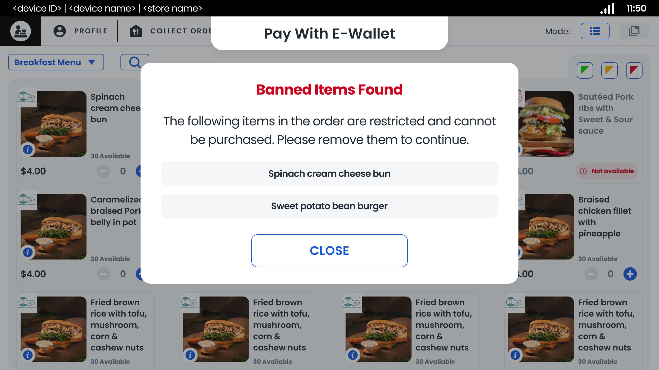Check Puchases with Banned Items