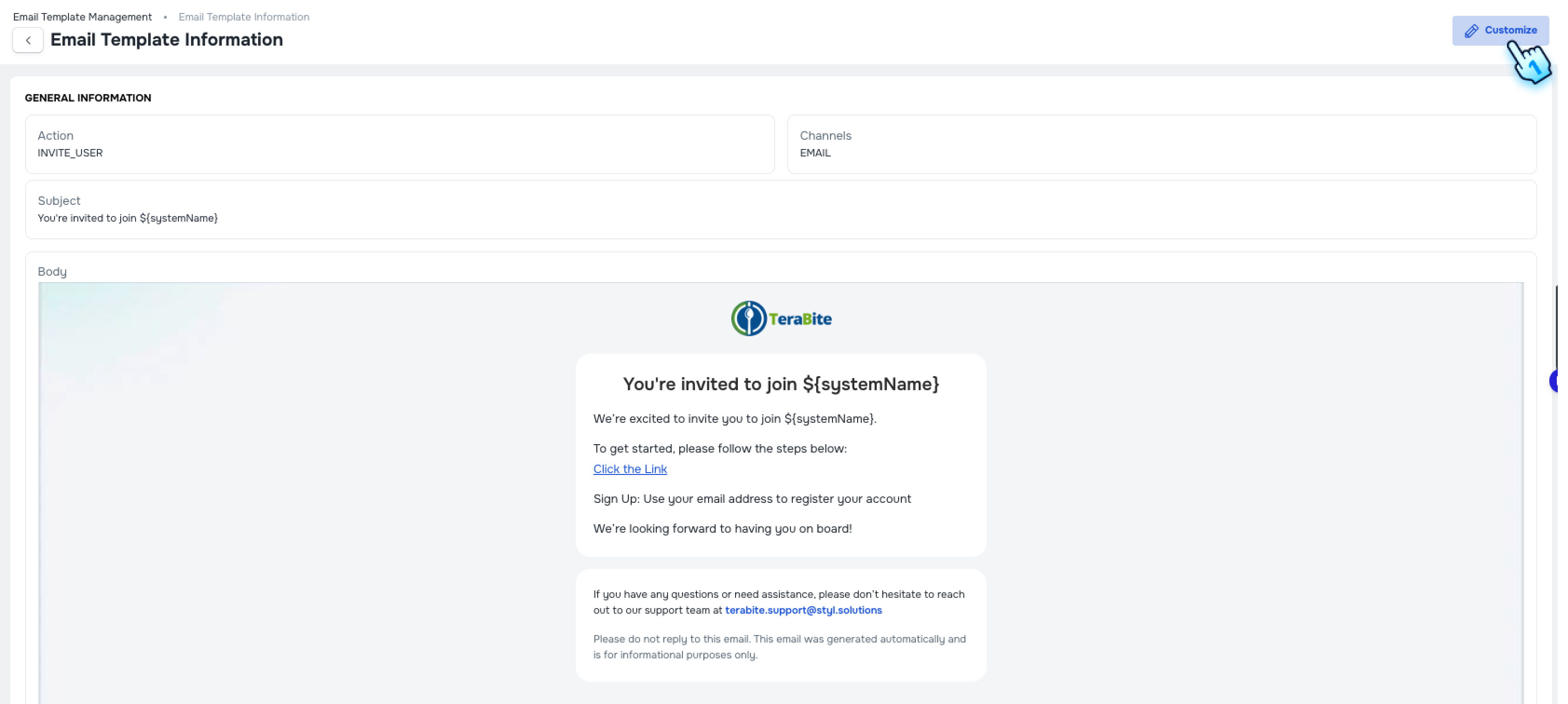 Or Click "Customize" button in the detail.