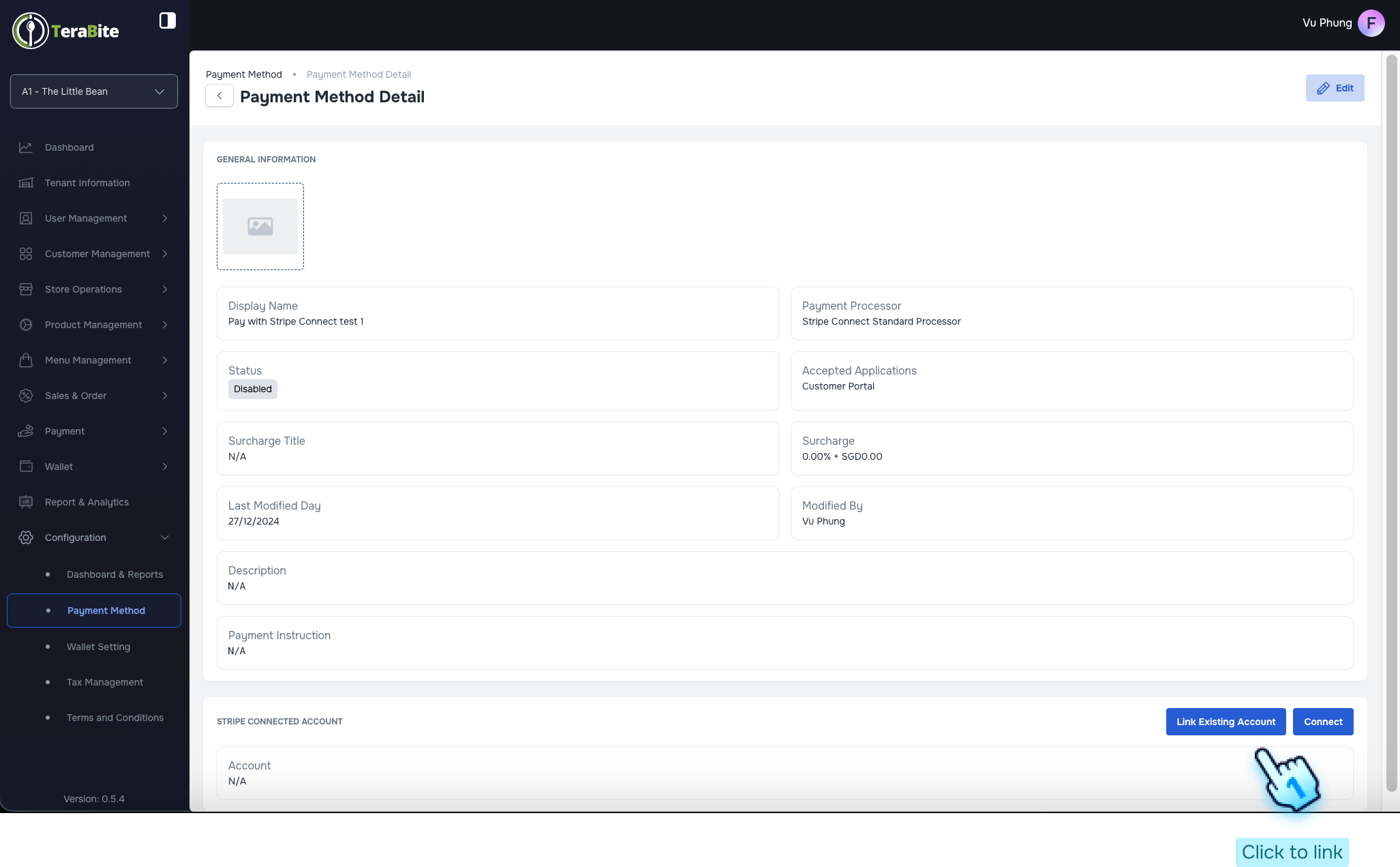 Click Link existing account