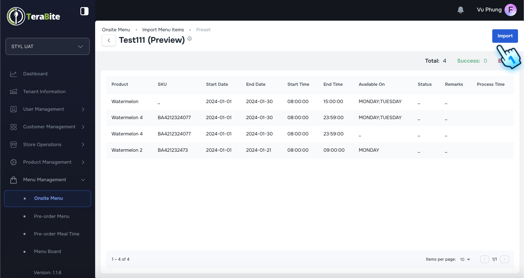Import Preset to the system
