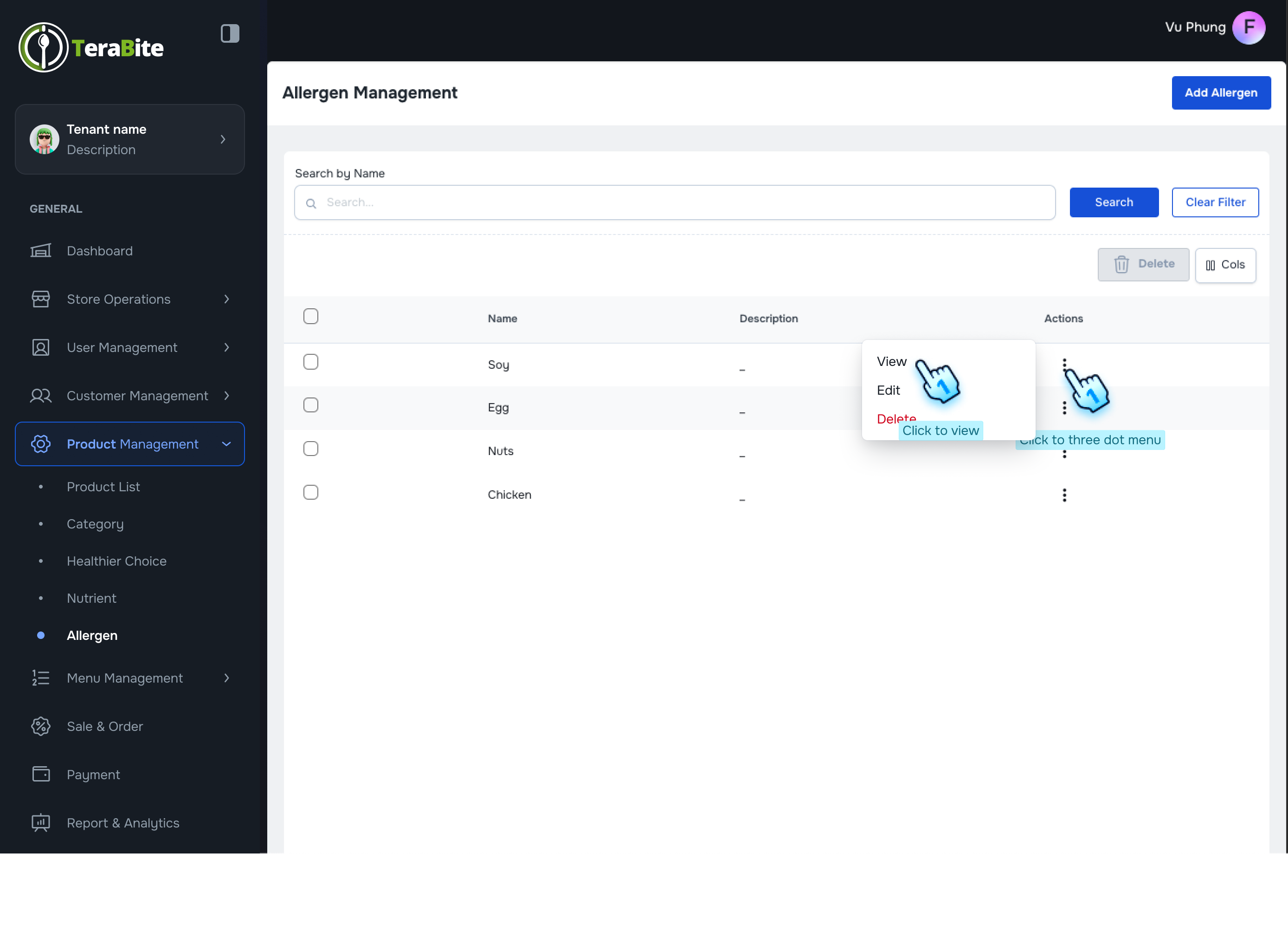 Click View button in the three dot menu