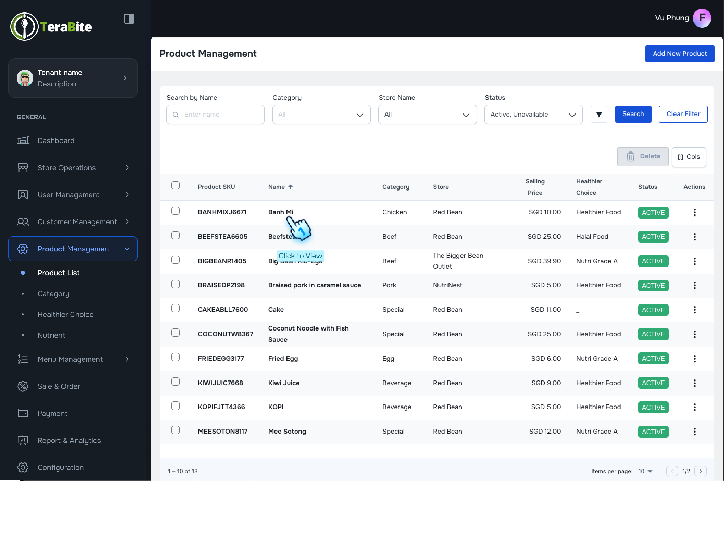 Click to each product to view details