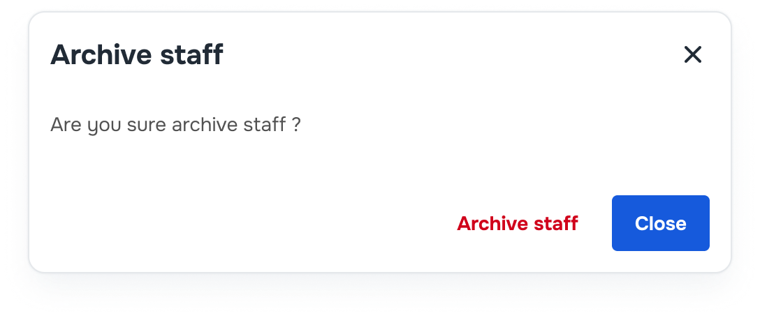 Confirmation dialog for other actions