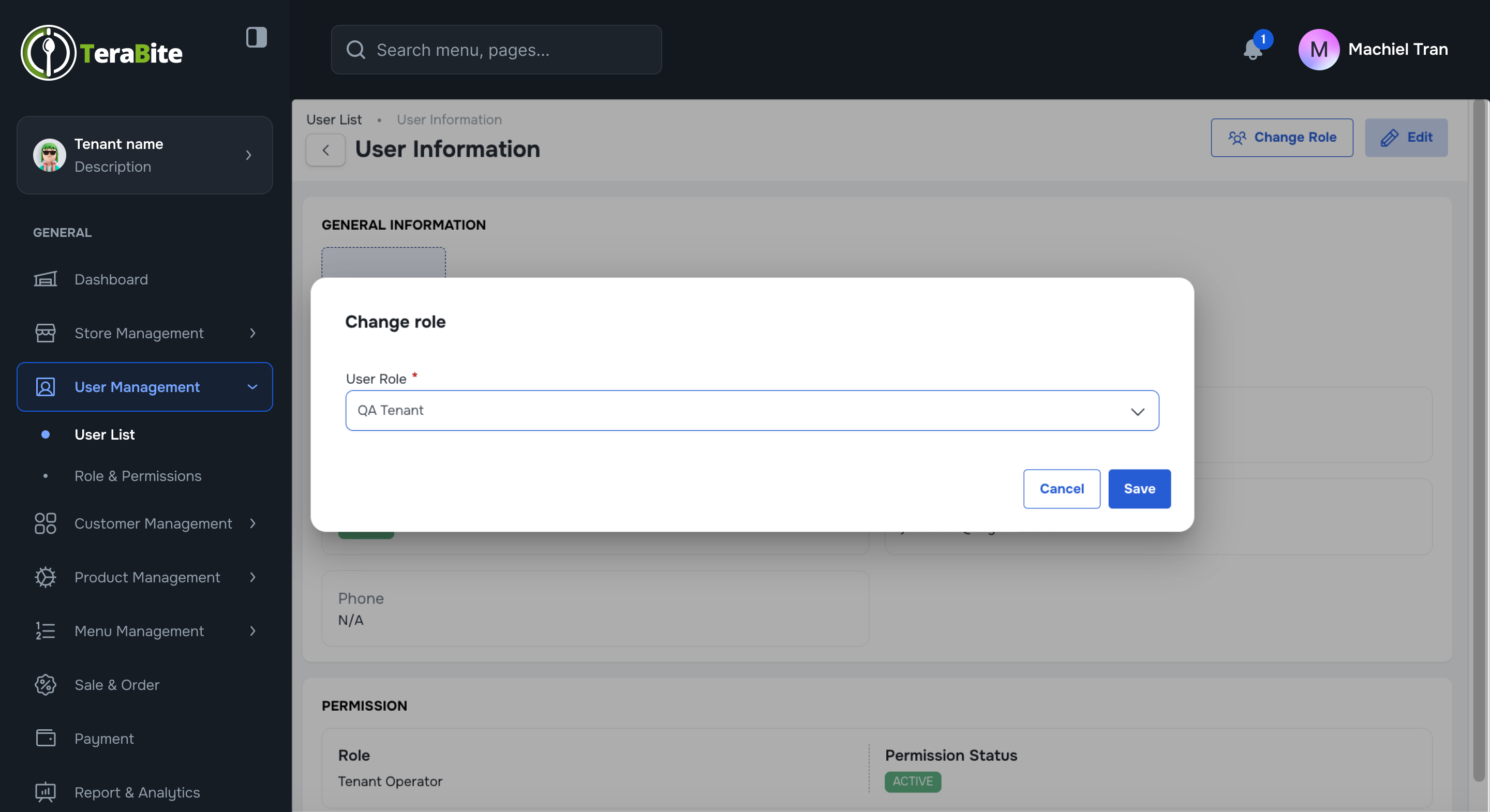 Click OK button to confirm the action