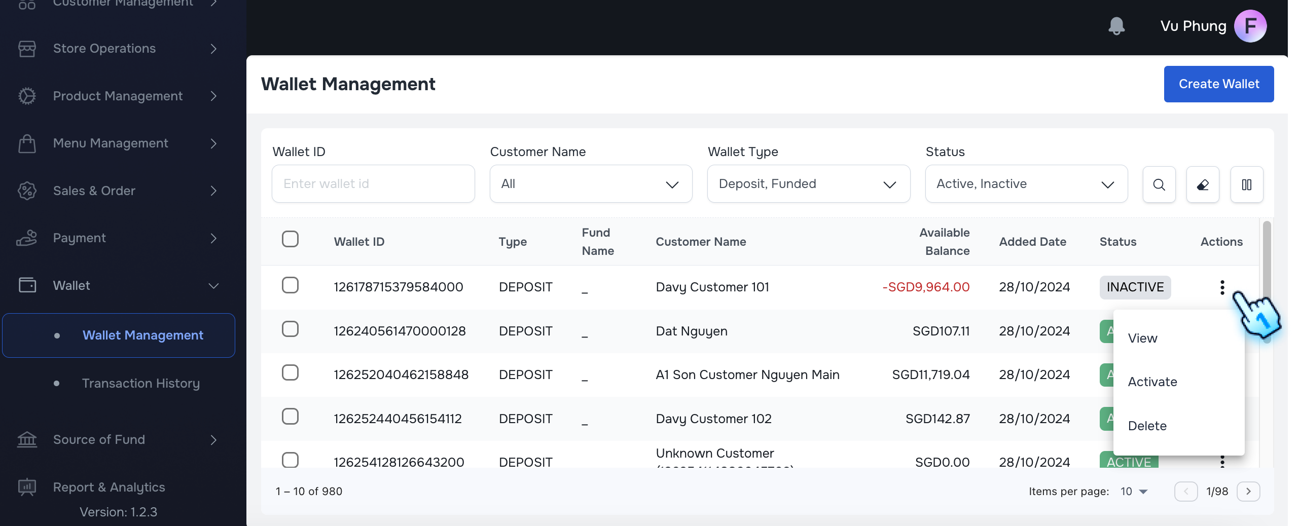 Actions for Inactive Status